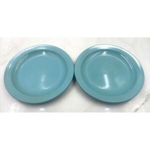 Vintage Boonton SALAD Plates Melamine Boontonware 7" 105-7 Blue Set Of 2